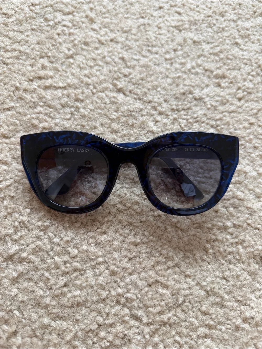 THIERRY LASRY Navy Blue Cat Eye Sunglasses